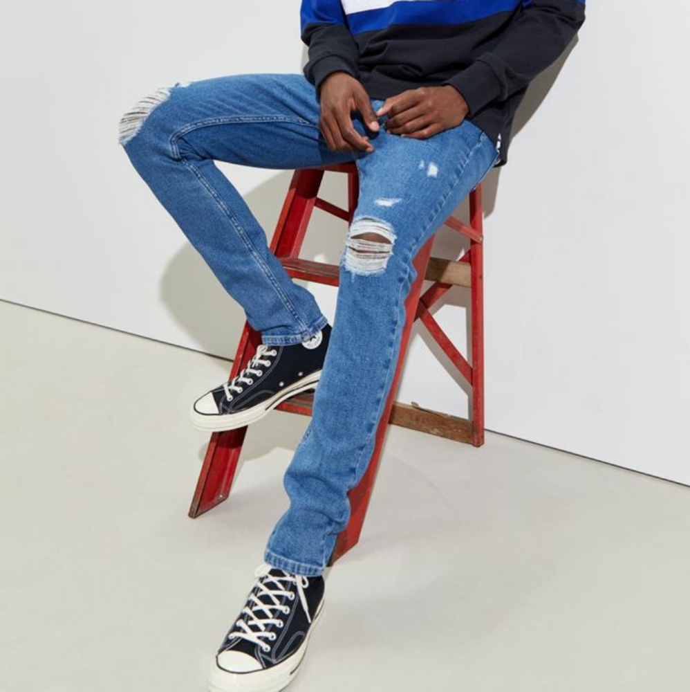 UO BDG destructed blue skinny jeans
